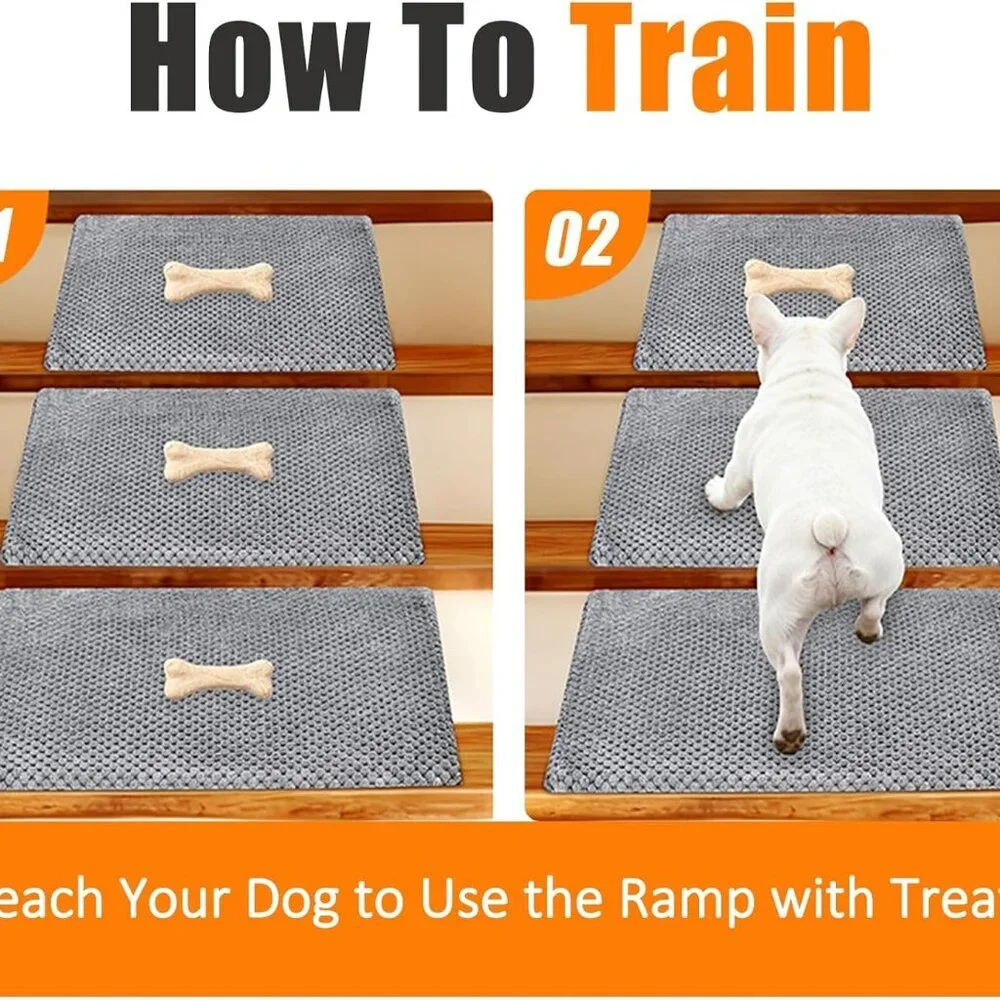 Dog Ramp for Stairs for Small & Senior Dogs and Cats (Gray, 6 Pack)